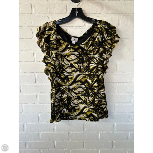 Top Short Sleeve By Worthington In Black & Green, Size: S