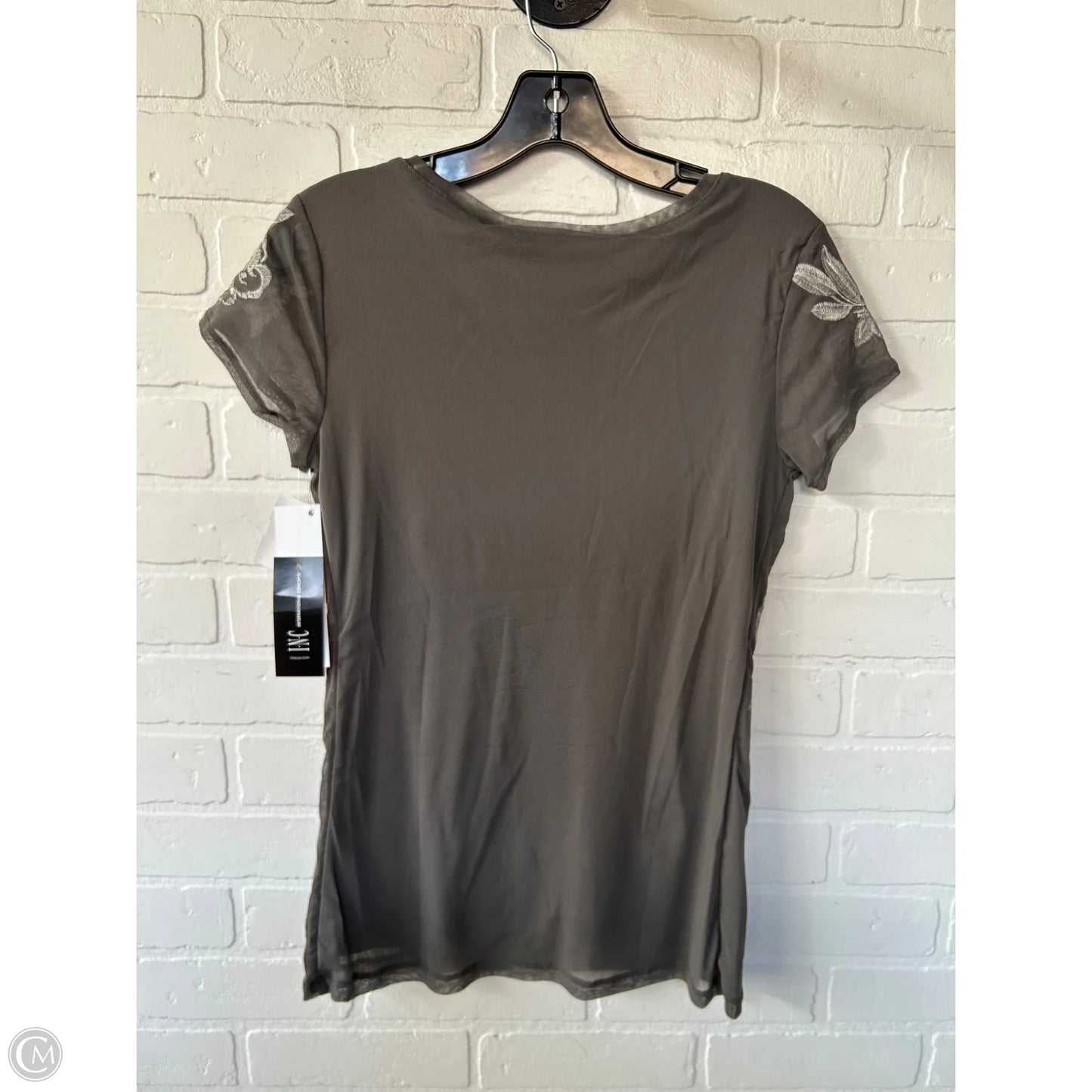 Top Short Sleeve By Inc In Grey, Size: M