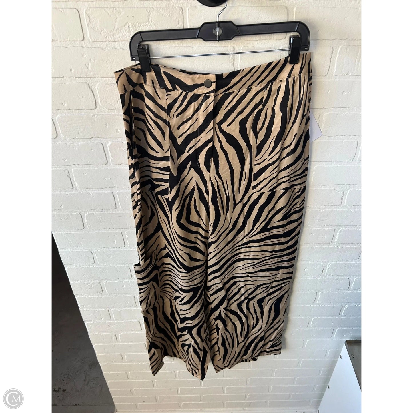 Pants Wide Leg By Zara In Black & Brown, Size: 16