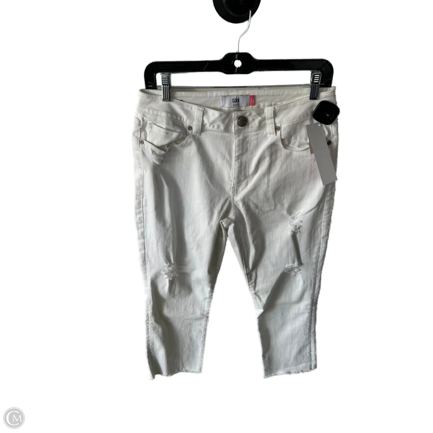 Jeans Straight By Cabi In White Denim, Size: 8