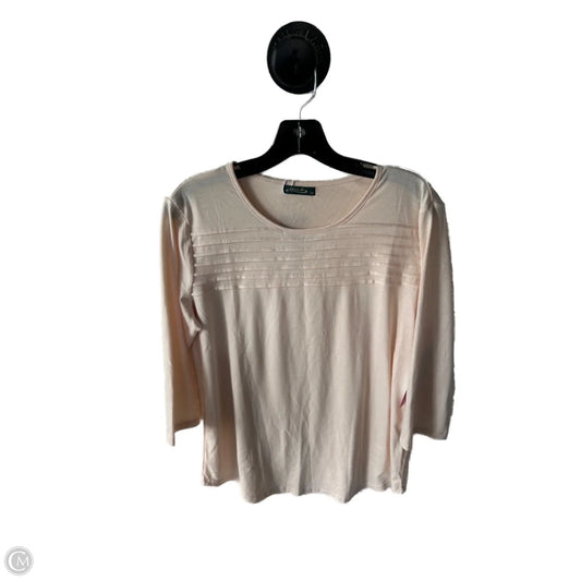 Top 3/4 Sleeve Basic By Cme In Cream, Size: M