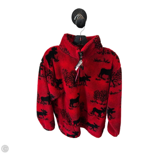 Jacket Fleece By Clothes Mentor In Black & Red, Size: S