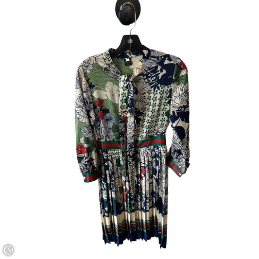 Dress Casual Midi By Clothes Mentor In Blue & Cream, Size: S