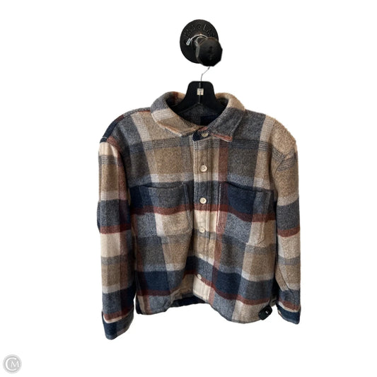 Jacket Shirt By Hollister In Blue & Brown, Size: Xs
