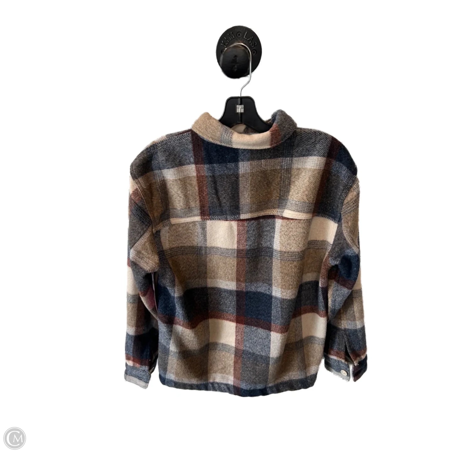 Jacket Shirt By Hollister In Blue & Brown, Size: Xs