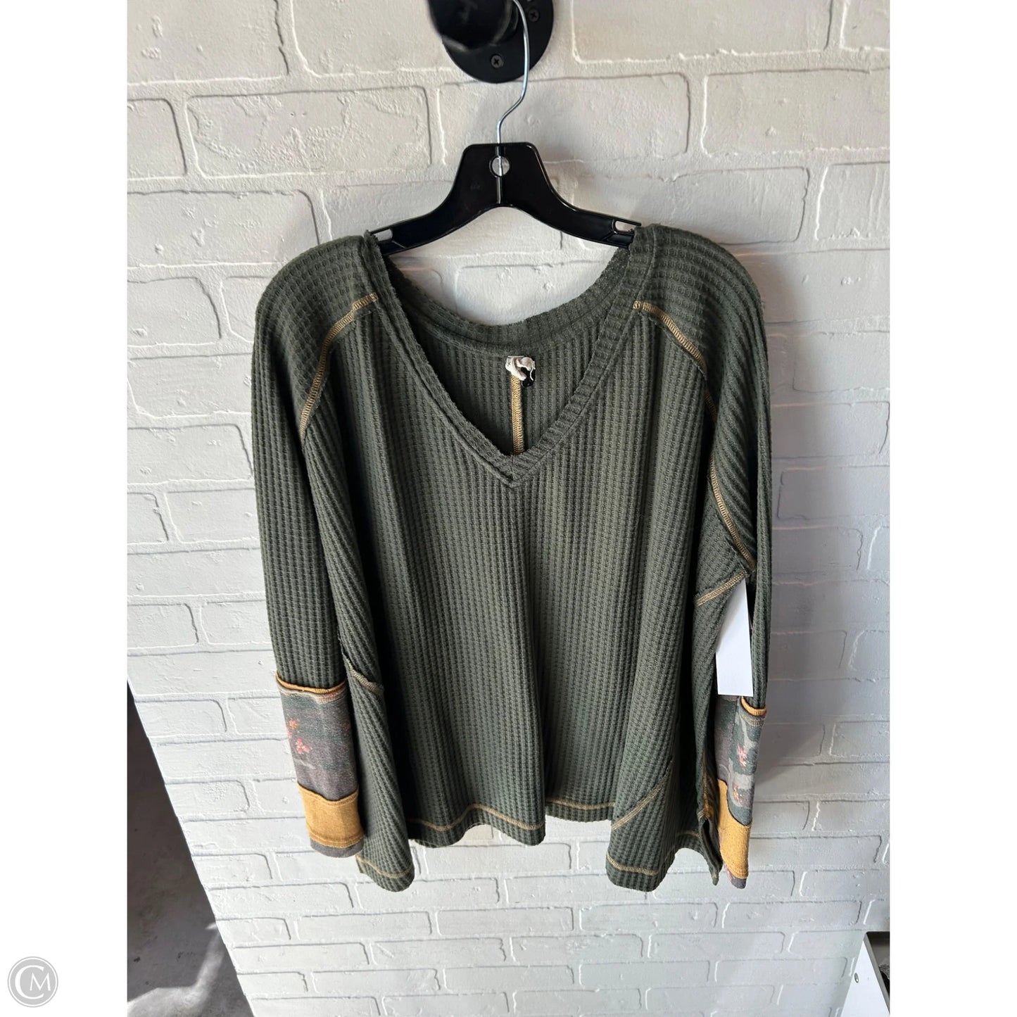 Top Long Sleeve By We The Free In Green & Yellow, Size: S