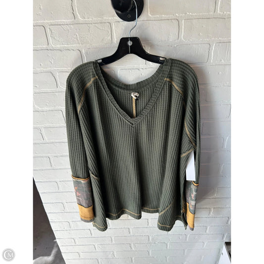 Top Long Sleeve By We The Free In Green & Yellow, Size: S