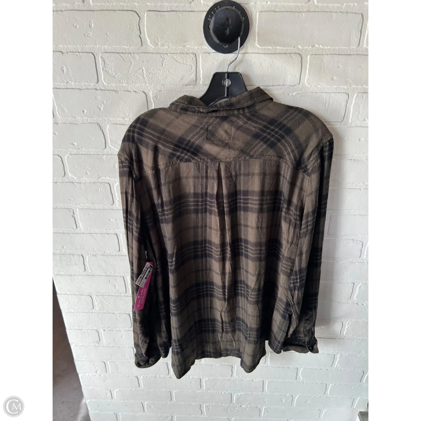 Top Long Sleeve By Rails In Black & Green, Size: Xxl