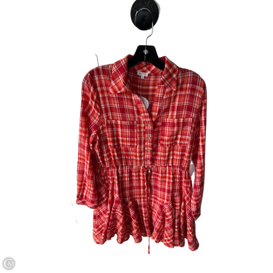 Dress Casual Short By En Creme In Orange & Red, Size: S