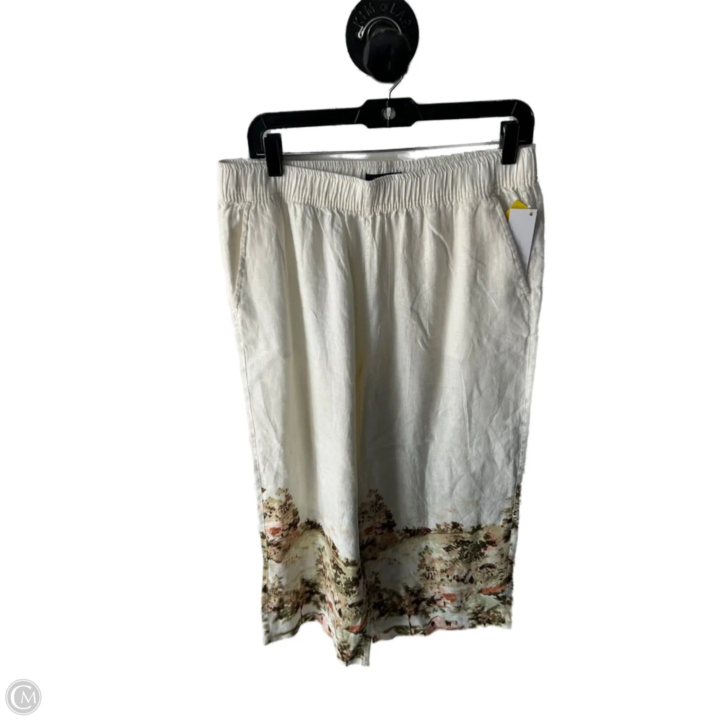 Pants Linen By Tahari In Brown & Cream, Size: 12