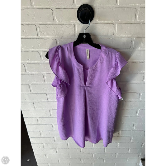 Top Short Sleeve By Zenana In Purple, Size: M