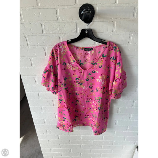 Top Short Sleeve By Heimish Usa In Pink, Size: L