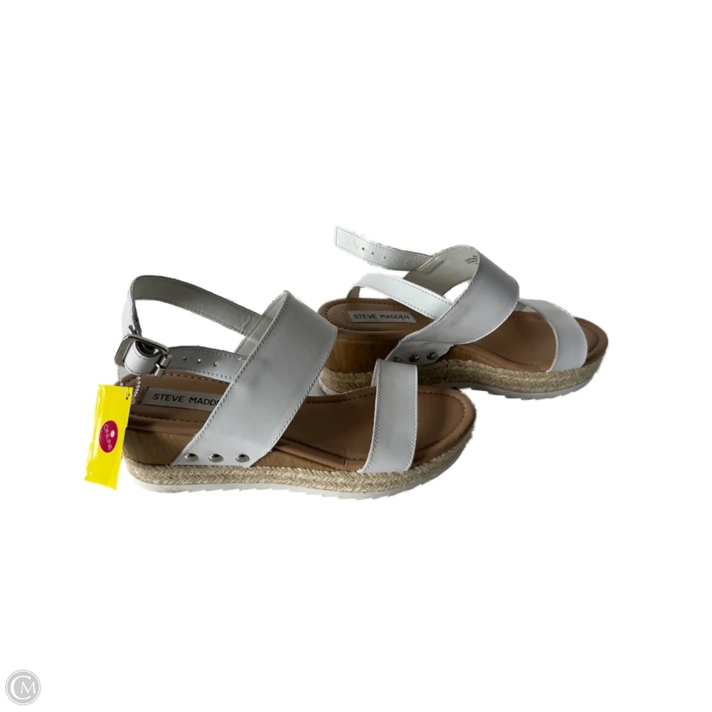 Sandals Heels Block By Steve Madden In White, Size: 7.5