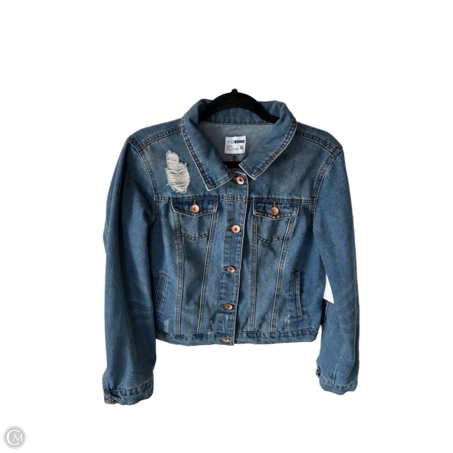 Jacket Denim By Ci Sono In Blue Denim, Size: Xl