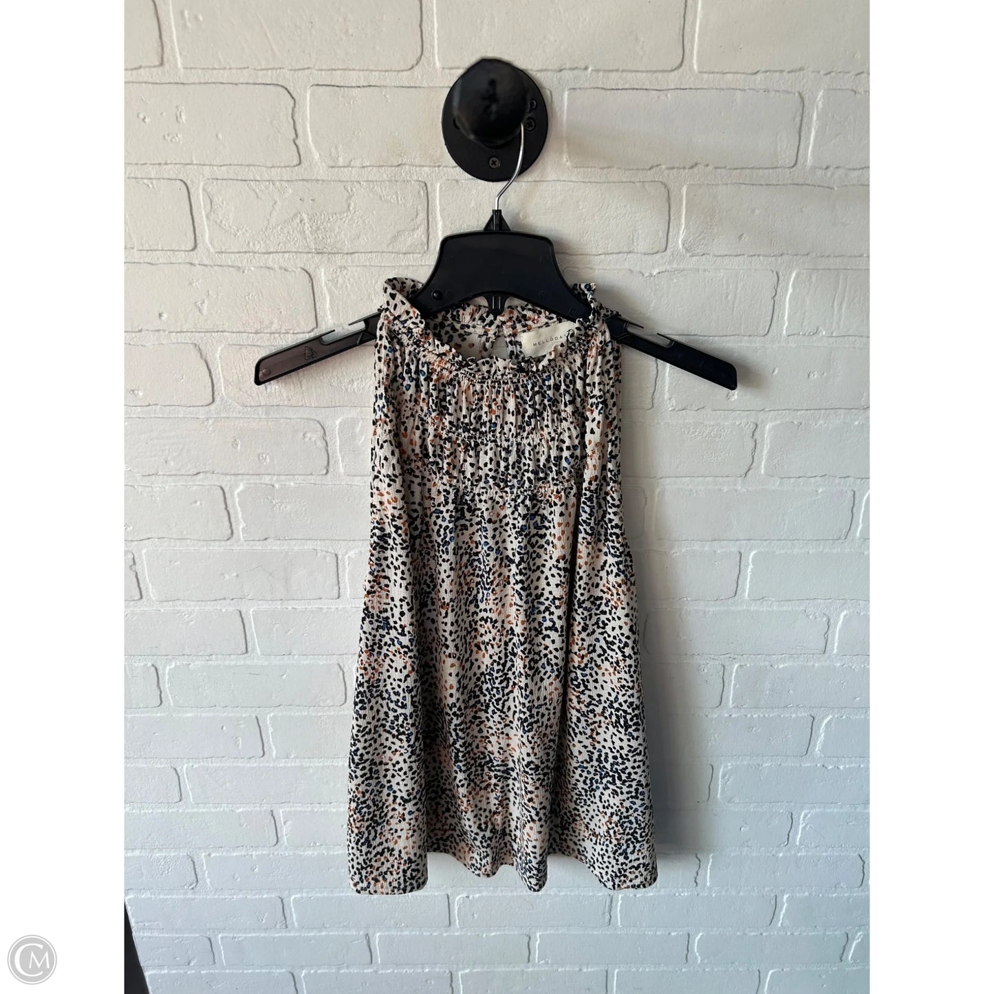 Top Sleeveless By Melloday In Black & Tan, Size: L