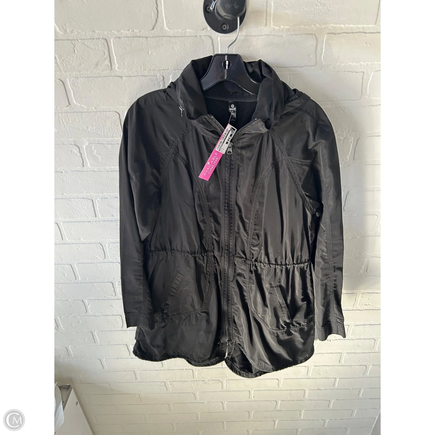 Coat Raincoat By Velocity In Black, Size: M