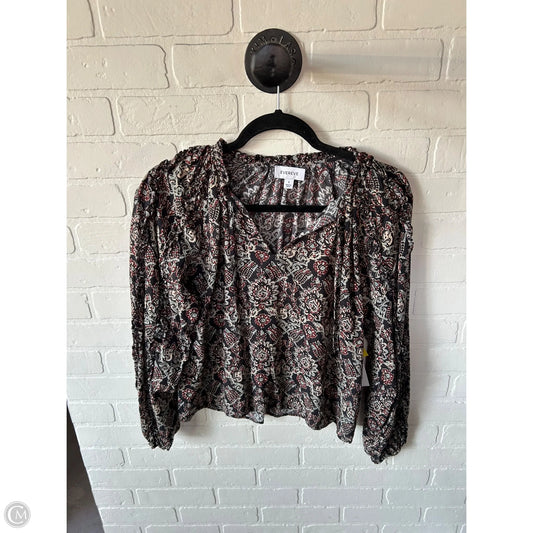 Top Long Sleeve By Evereve In Grey & Red, Size: S