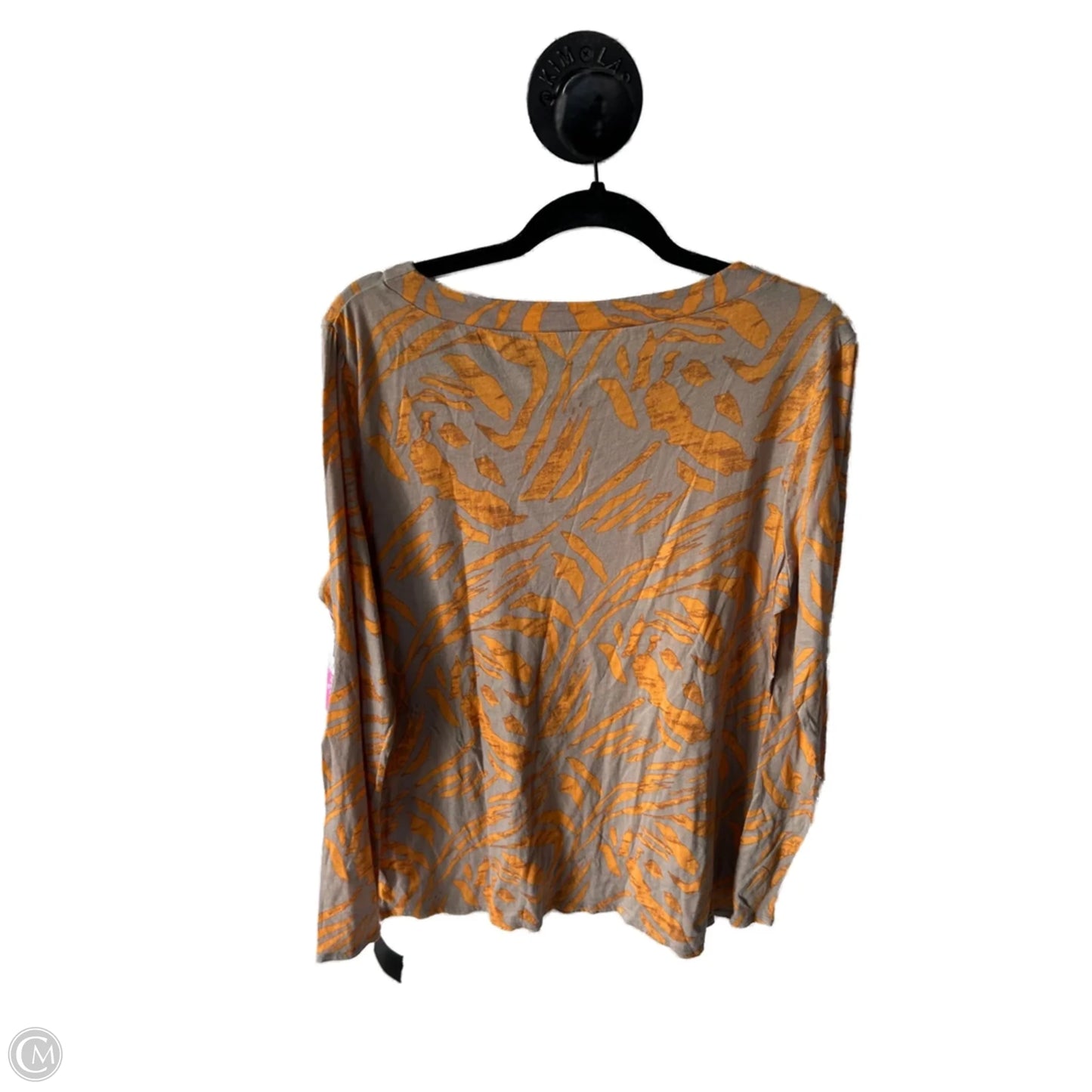 Top Long Sleeve By Mossimo In Orange & Tan, Size: Xxl