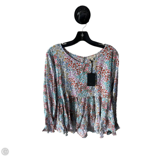 Top Long Sleeve By Jane And Delancey In Blue & Pink, Size: Xl
