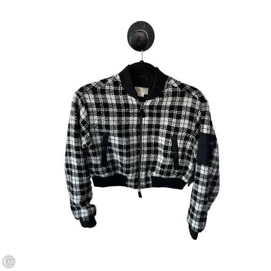 Jacket Moto By Maeve In Black & White, Size: S