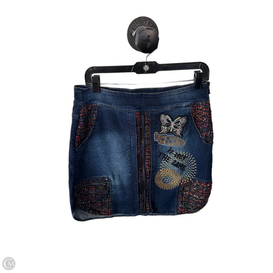 Skirt Mini & Short By Desigual In Blue Denim, Size: 12