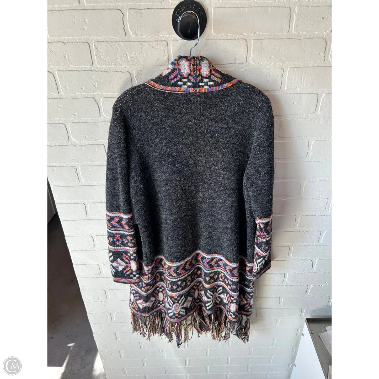Sweater Cardigan By Clothes Mentor In Grey & Pink, Size: M