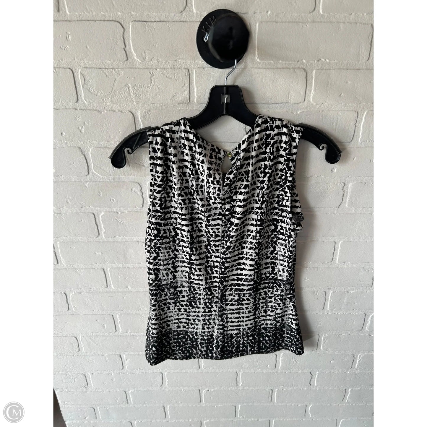 Top Sleeveless By Calvin Klein In Black & White, Size: Xs