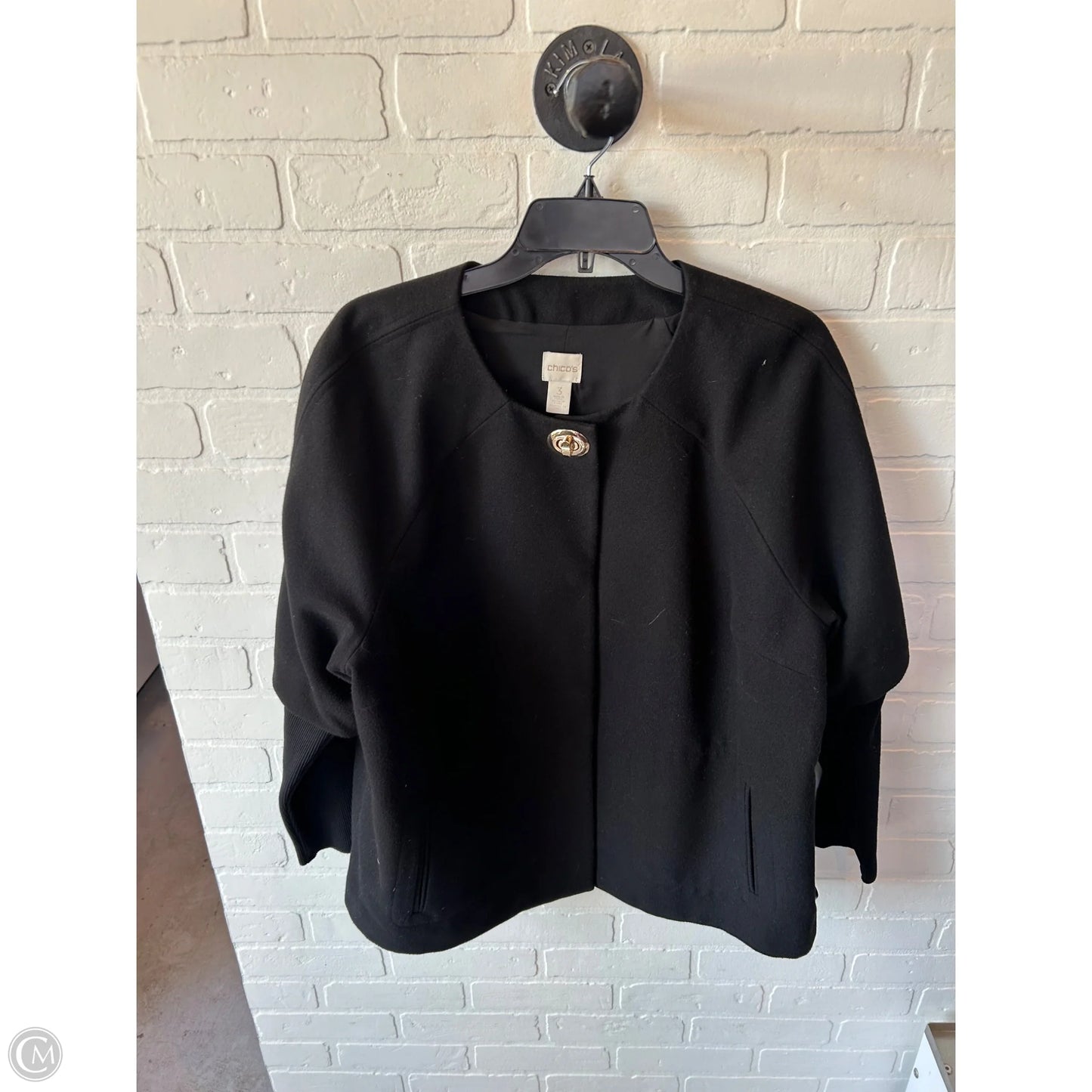 Jacket Other By Chicos In Black & Gold, Size: Xl