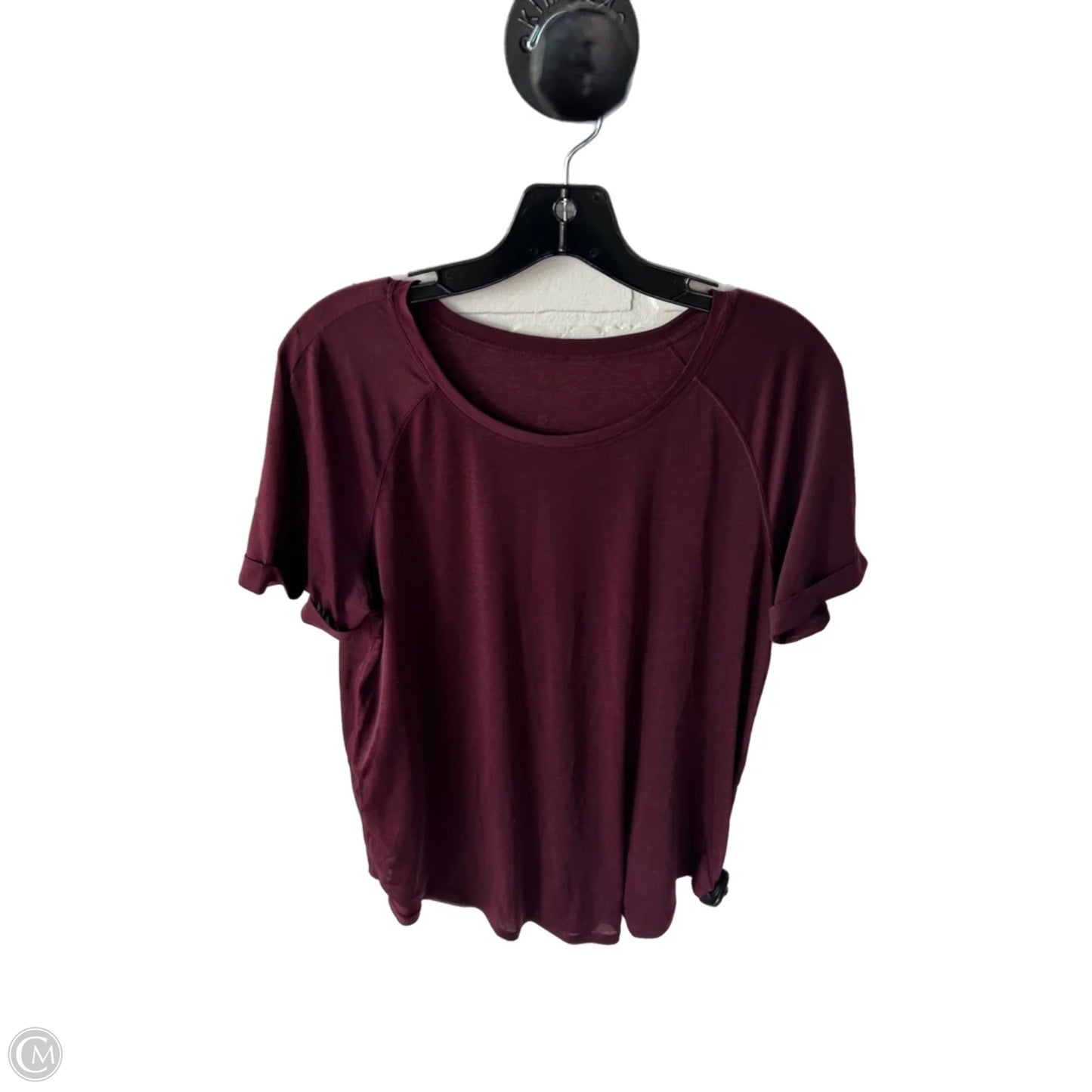 Athletic Top Short Sleeve By Lululemon In Red, Size: M