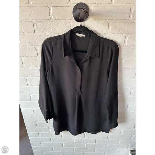 Top Long Sleeve By Pleione In Black, Size: S