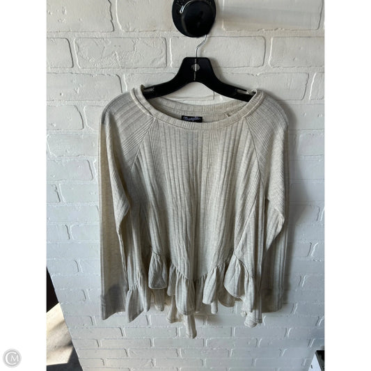 Top Long Sleeve By Wrangler In Tan, Size: S