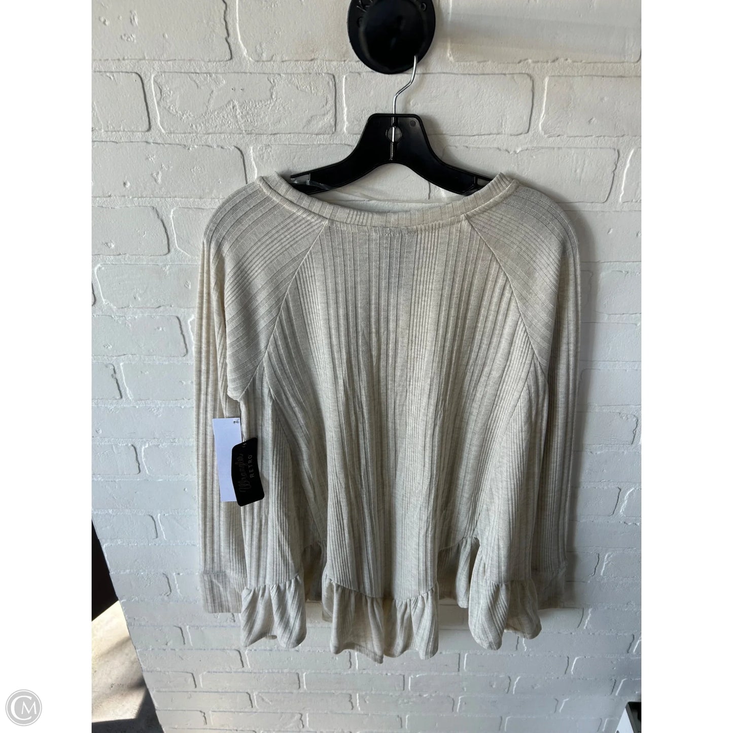 Top Long Sleeve By Wrangler In Tan, Size: S