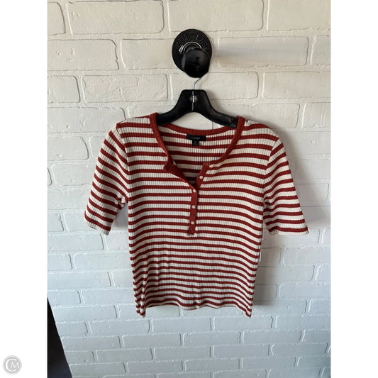 Top Short Sleeve By J. Crew In Orange & Tan, Size: S