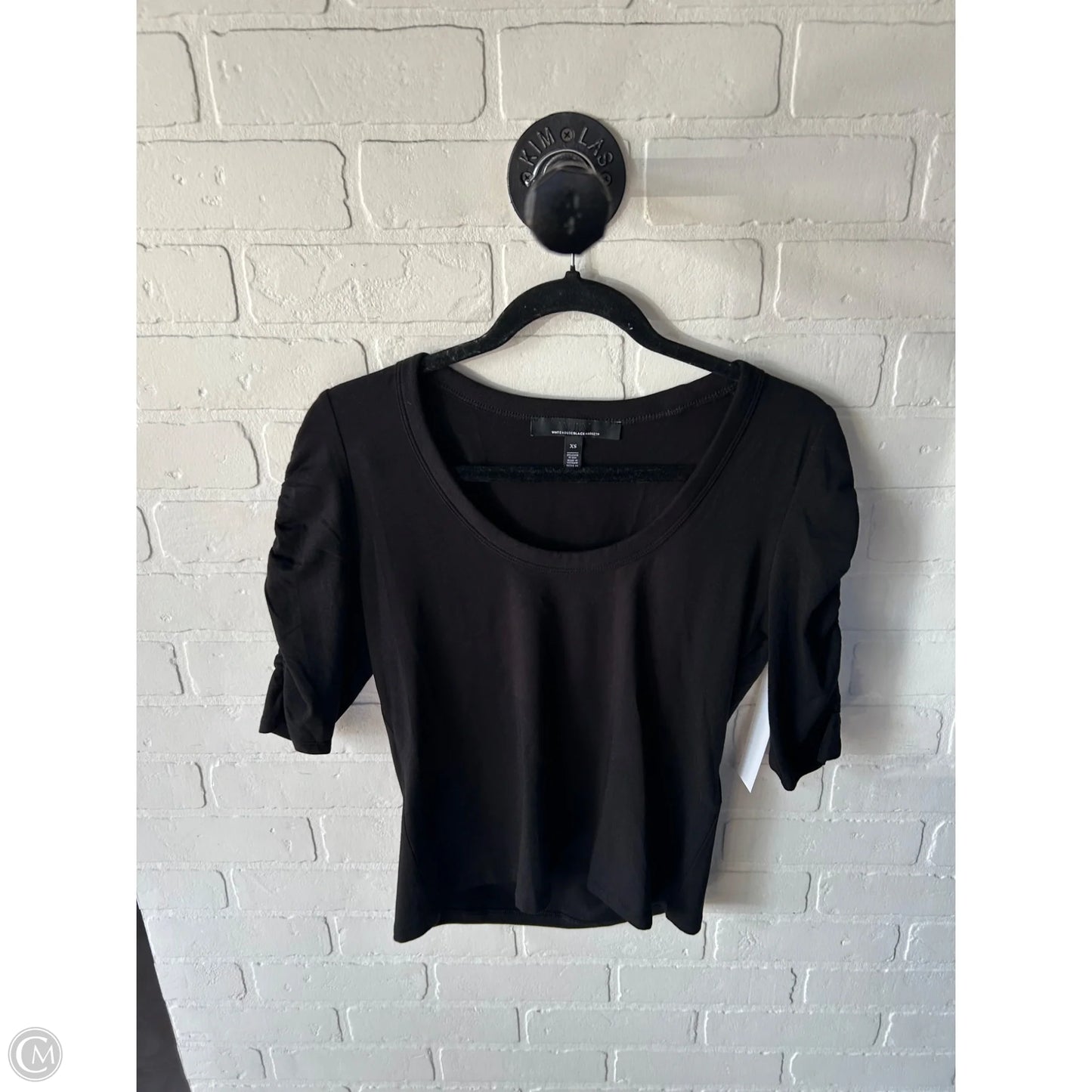 Top Short Sleeve By White House Black Market In Black, Size: Xs