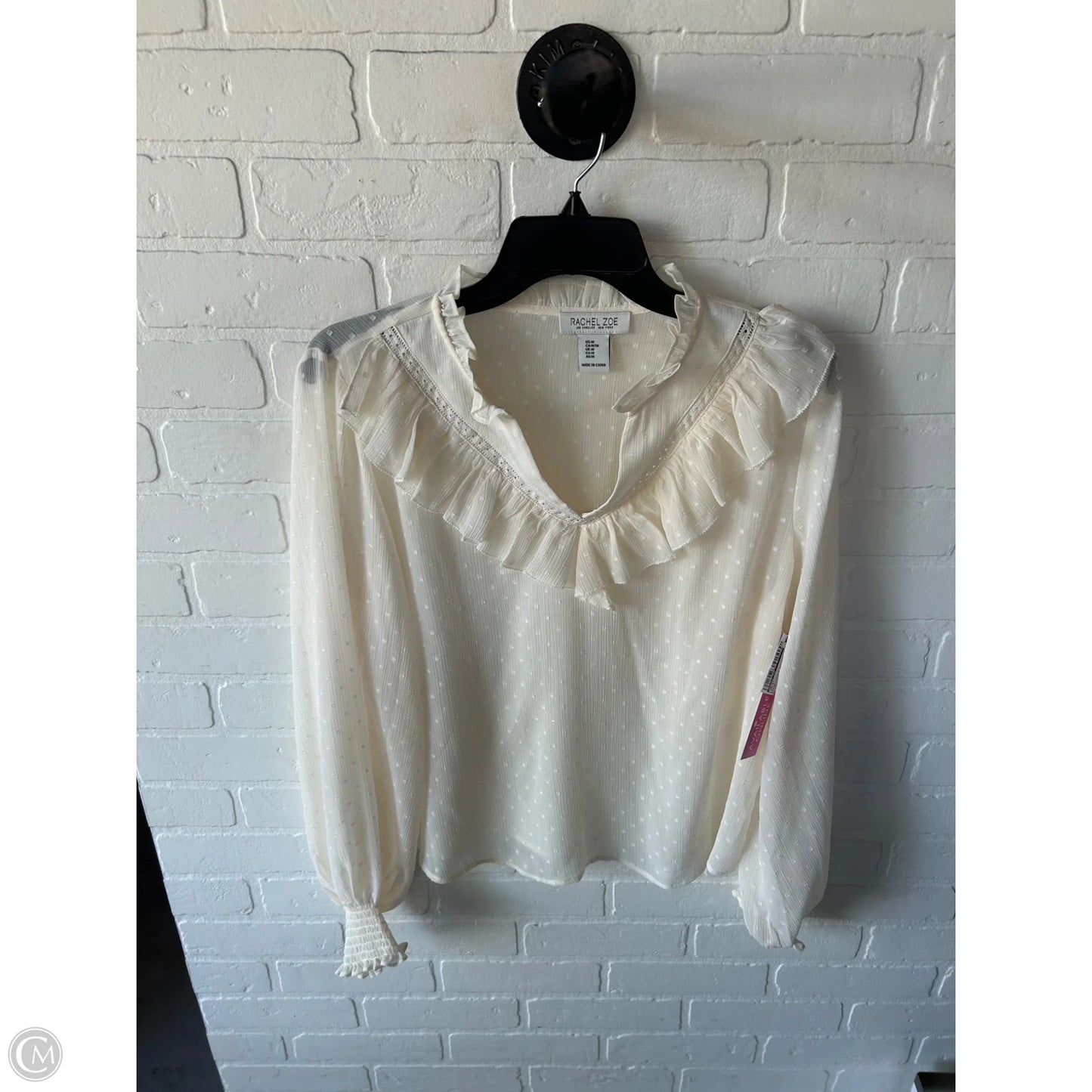 Top Long Sleeve By Rachel Zoe In Cream, Size: M
