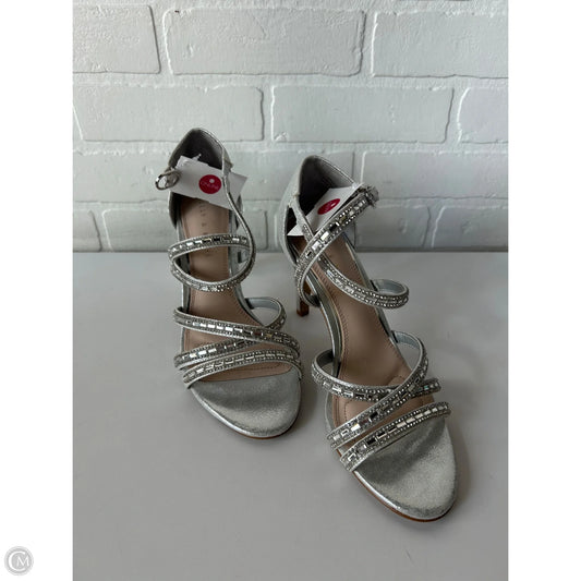 Sandals Heels Stiletto By Kelly And Katie In Silver, Size: 8.5