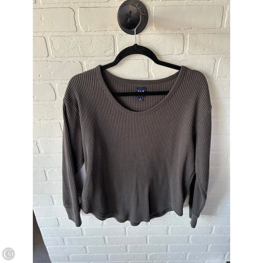 Top Long Sleeve Basic By Gap In Grey, Size: S