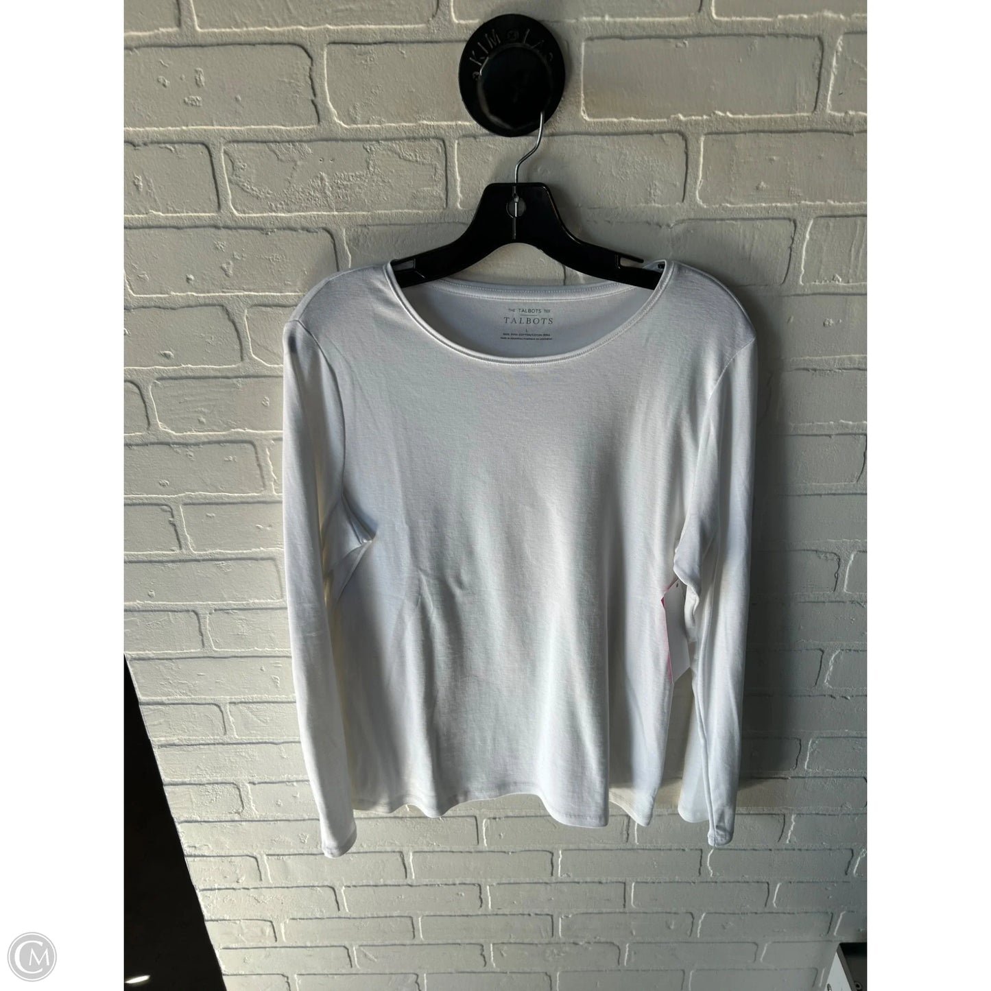 Top Long Sleeve Basic By Talbots In White, Size: L
