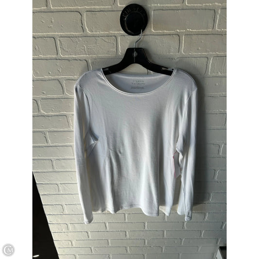 Top Long Sleeve Basic By Talbots In White, Size: L