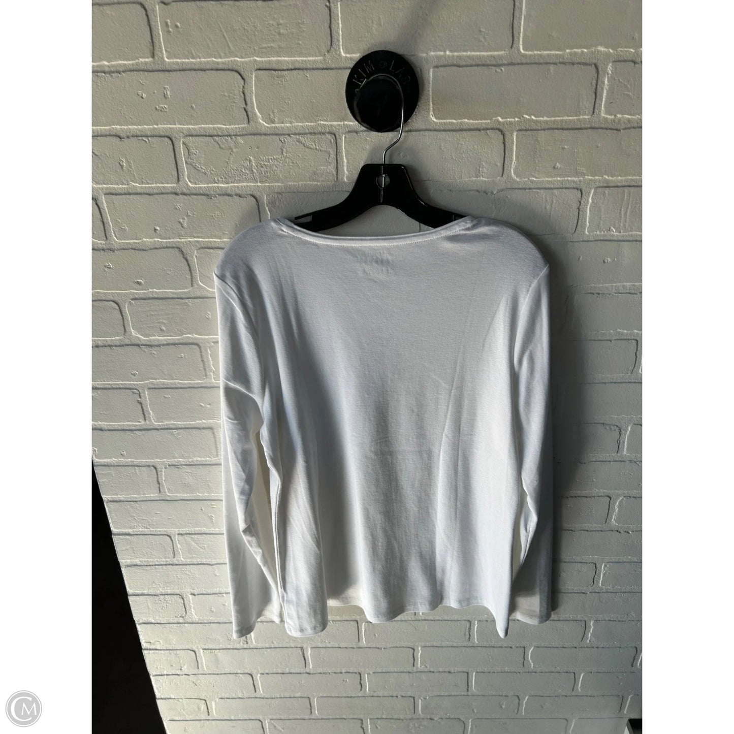 Top Long Sleeve Basic By Talbots In White, Size: L