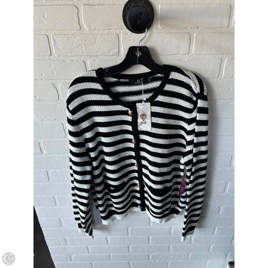 Sweater Cardigan By Lillusory In Black & White, Size: L