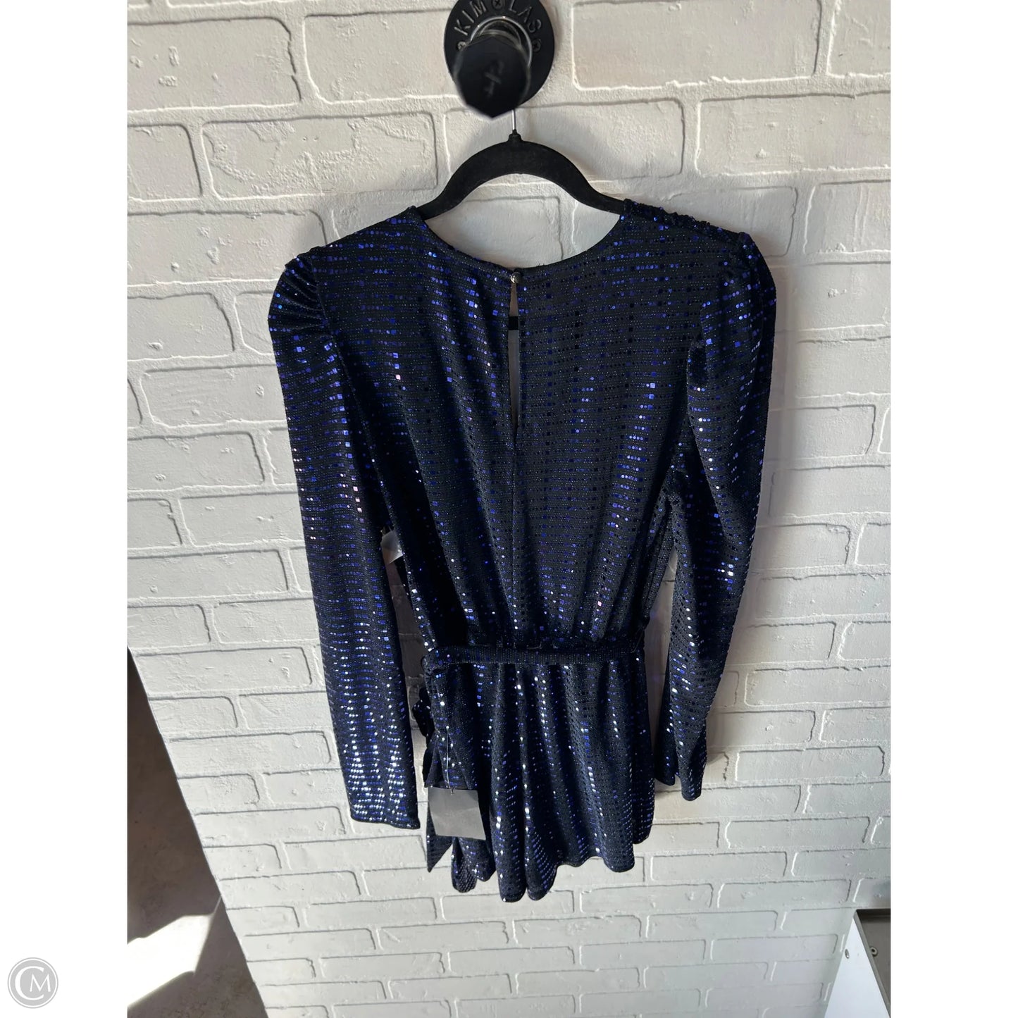 Romper By Lulus In Black & Blue, Size: L