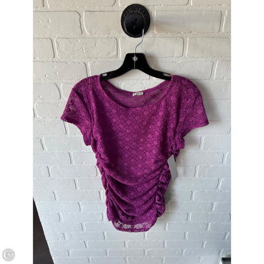 Top Short Sleeve By Free People In Purple, Size: L