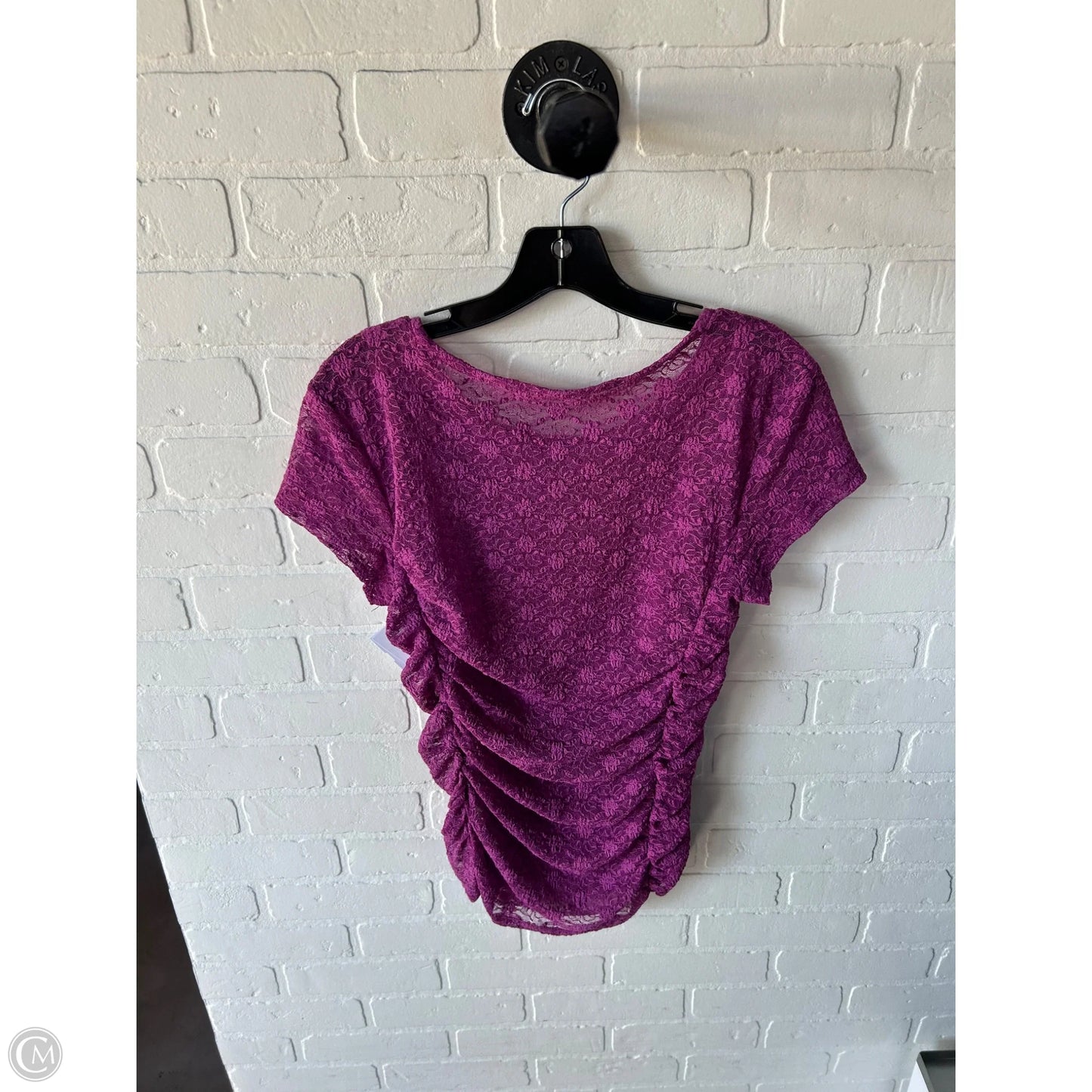 Top Short Sleeve By Free People In Purple, Size: L