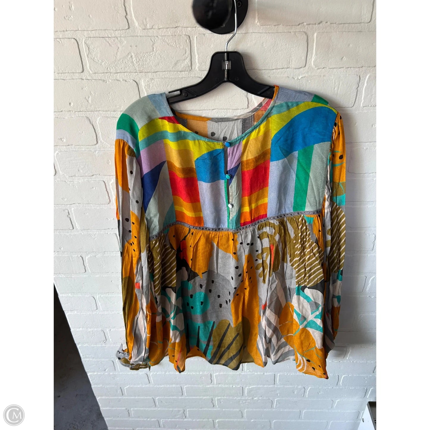 Top Long Sleeve By Blank London In Blue & Orange, Size: 1x