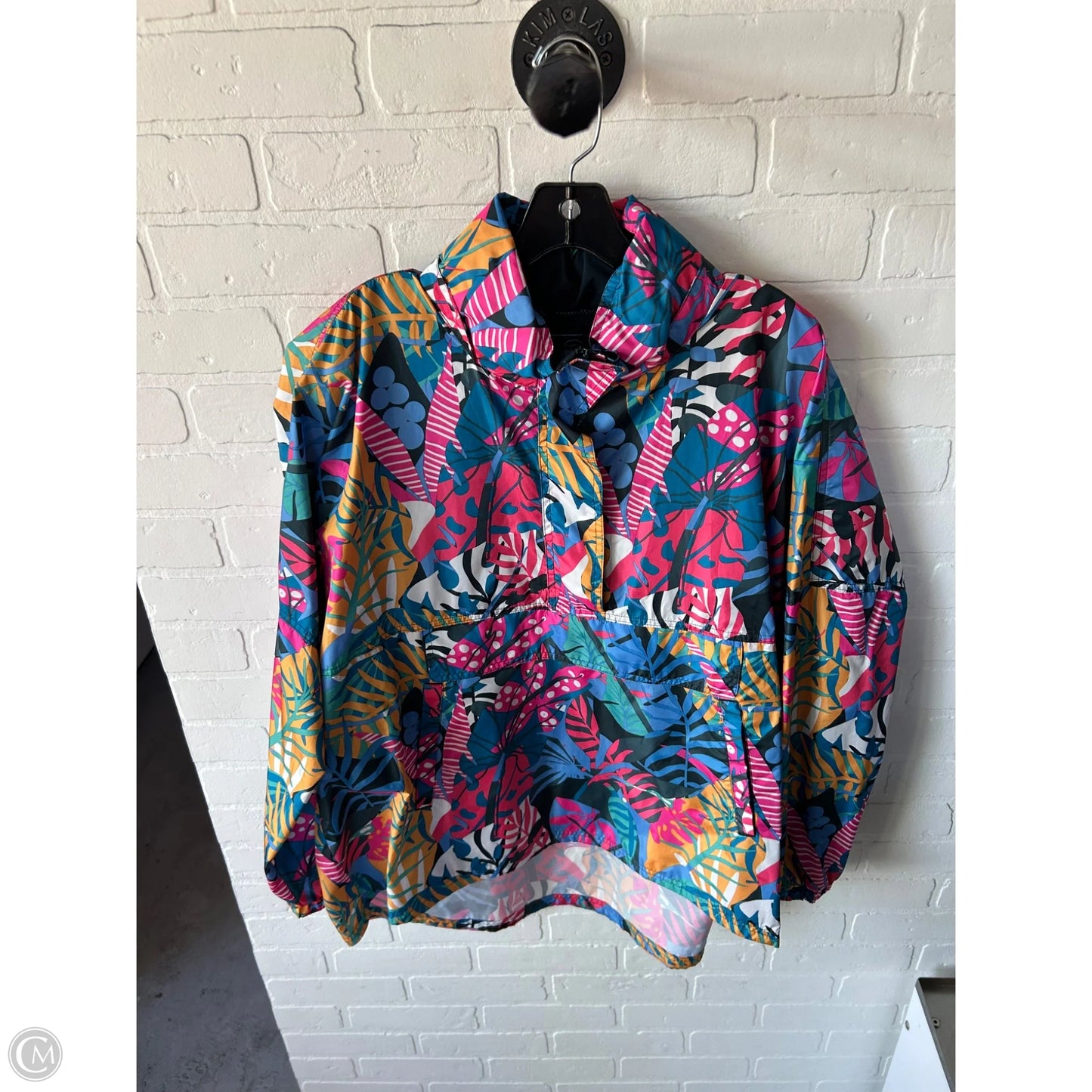 Jacket Windbreaker By Lauren James In Blue & Pink, Size: Xxl