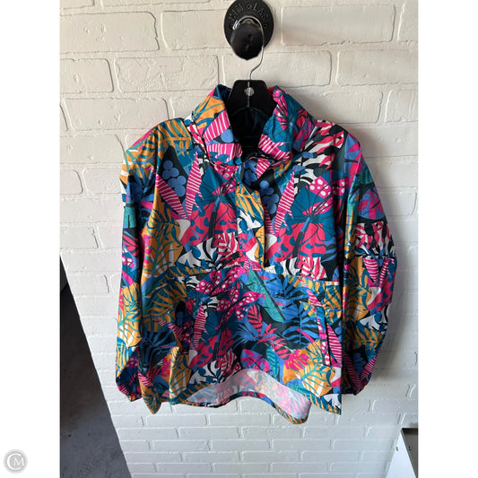 Jacket Windbreaker By Lauren James In Blue & Pink, Size: Xxl