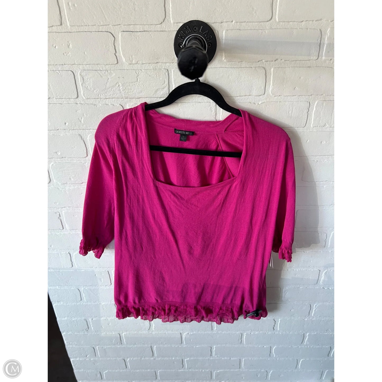 Sweater Designer By Lafayette 148 In Pink, Size: L