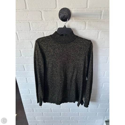 Sweater By Calvin Klein In Black & Gold, Size: M