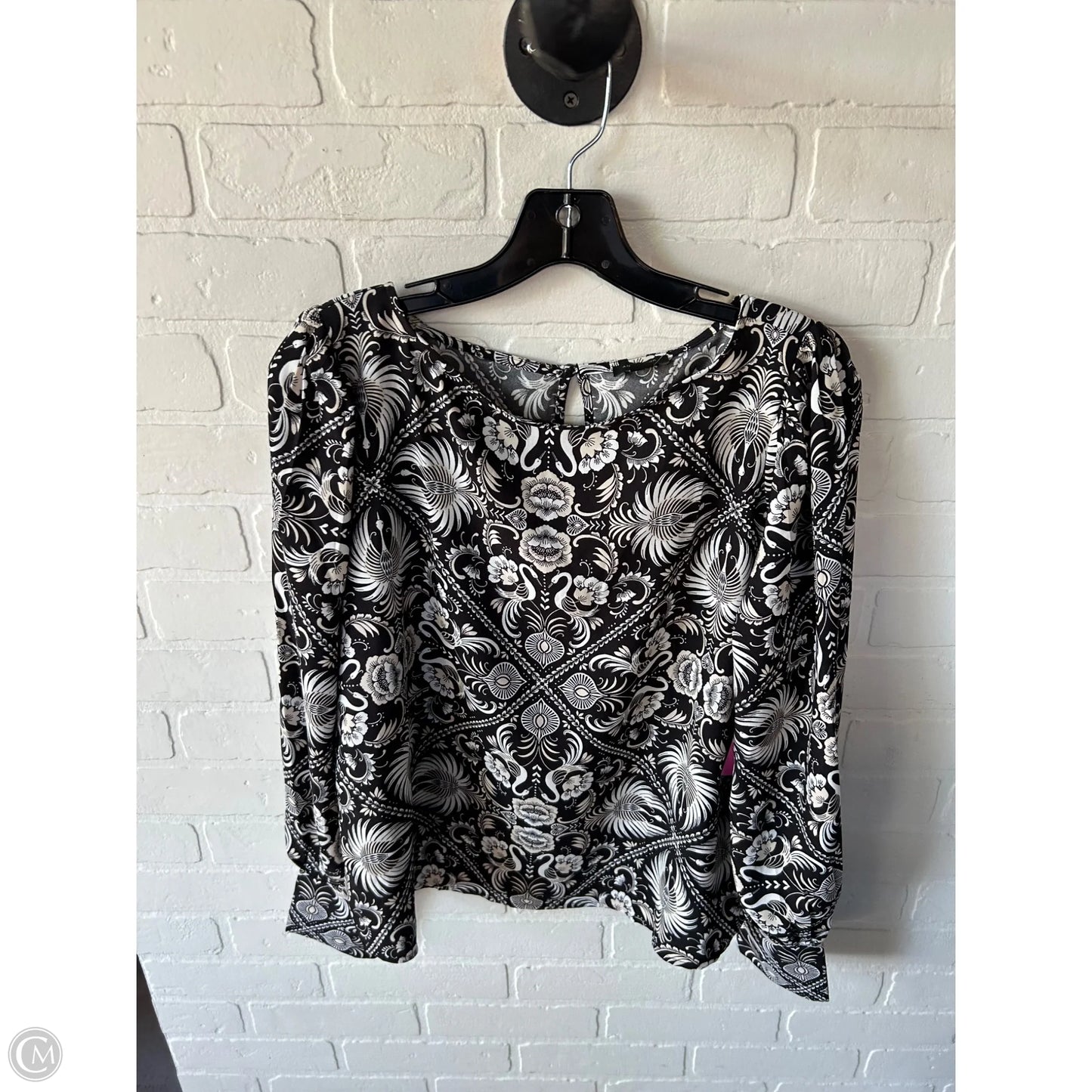 Top Long Sleeve By Ann Taylor In Black & Tan, Size: S